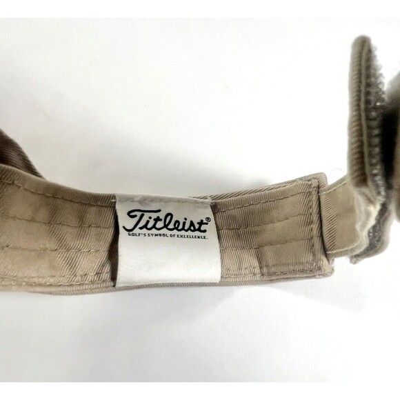 Titleist Pro V1 Visor Hat White Lettering Adjustable Golf Cap Brown Tan Khaki - Picture 9 of 9